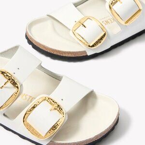 Birkenstock Arizona High Shine Big Buckle in white Size 38